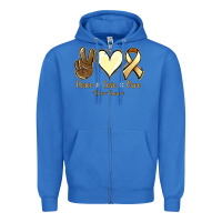 True Royal Peace love cure Bone Cancer Zipper Hoodie - NancyCooperArtShop