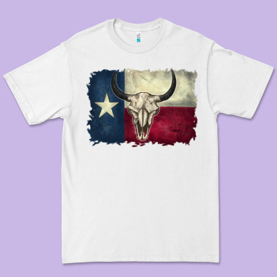 Distressed Tesas Flag Premium Tee Designed By Barkaloodesign