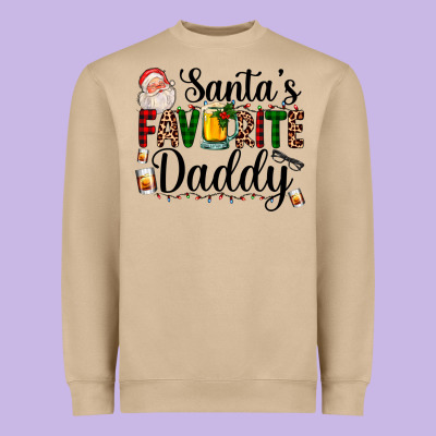 Santa's Favorite Daddy Heavyweight Sweatshirt Designed By Adodesignshop