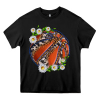 Black basketball with patterns and daisies Heavy Core Tee - texasbilliewilder