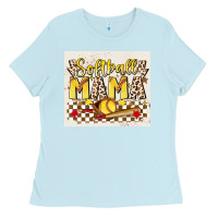 Baby Blue softball mom Ladies Tee - JahusDesignShop