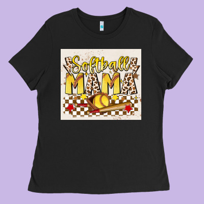 Softball Mom Ladies Tee Designed By Jahusdesignshop