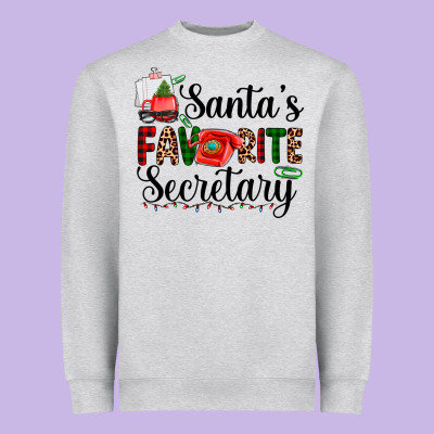 Santa's Favorite Secretary Heavyweight Sweatshirt Designed By Adodesignshop
