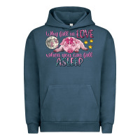 Pigment Midnight Navy why fall in love when you can fall asleep Urban Hoodie - CowGirlArtShop