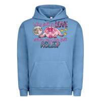 Pigment Pebble Blue why fall in love when you can fall asleep Urban Hoodie - CowGirlArtShop