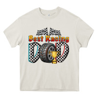 Cream best racing dad Heavy Core Tee - texasbilliewilder
