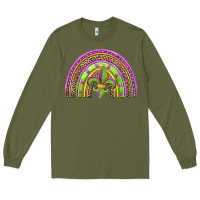 Army Green mardi gras rainbow Long Sleeve Tee - Jasminsmagicworld