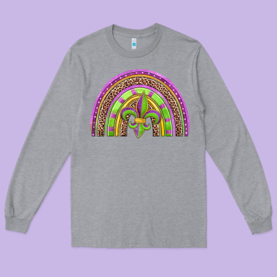 Mardi Gras Rainbow Long Sleeve Tee Designed By Jasminsmagicworld
