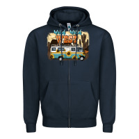 Navy wild wild west Zipper Hoodie - NancyCooperArtShop
