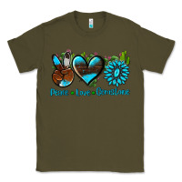 Army Green peace love  gemstone Classic Tee - AdoDesignShop