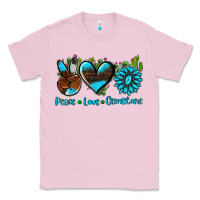 Bubblegum Pink peace love  gemstone Classic Tee - AdoDesignShop