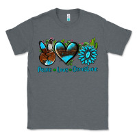 Charcoal Heather peace love  gemstone Classic Tee - AdoDesignShop