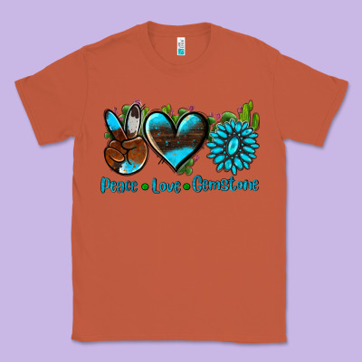 Peace Love  Gemstone Classic Tee Designed By Adodesignshop
