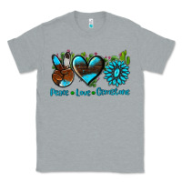 Heather Grey peace love  gemstone Classic Tee - AdoDesignShop
