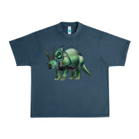 Midnight Navy dinosaur triceratops Urban Heavy Tee - Artiststas