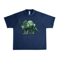 Navy dinosaur triceratops Urban Heavy Tee - Artiststas