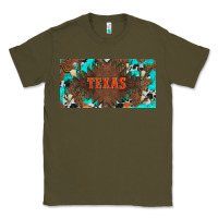 Army Green western texas and bullskulls with turquoise and leopard licanse plate Classic Tee - Artiststas