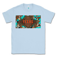 Dusty Blue western texas and bullskulls with turquoise and leopard licanse plate Classic Tee - Artiststas