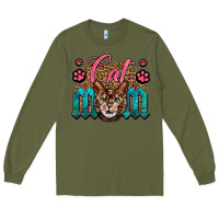 Army Green Western Cat Mom Long Sleeve Tee - LillyAllenDesigns