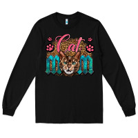 Black Western Cat Mom Long Sleeve Tee - LillyAllenDesigns