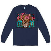 Navy Western Cat Mom Long Sleeve Tee - LillyAllenDesigns