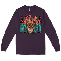 Plum Western Cat Mom Long Sleeve Tee - LillyAllenDesigns