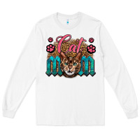 White Western Cat Mom Long Sleeve Tee - LillyAllenDesigns