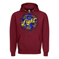 Burgundy fight colorectal cancer Zipper Hoodie - NancyCooperArtShop