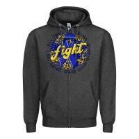 Charcoal Heather fight colorectal cancer Zipper Hoodie - NancyCooperArtShop