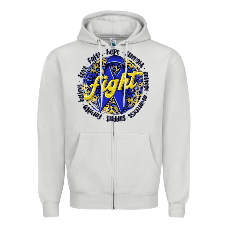 Fight Colorectal Cancer Zipper Hoodie by NancyCooperArtShop | Teevron