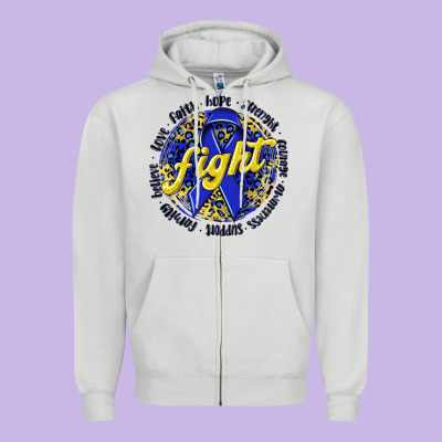 Fight Colorectal Cancer Zipper Hoodie Designed By Nancycooperartshop