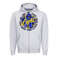 Heather Grey fight colorectal cancer Zipper Hoodie - NancyCooperArtShop