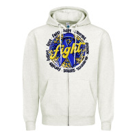 Oatmeal Heather fight colorectal cancer Zipper Hoodie - NancyCooperArtShop