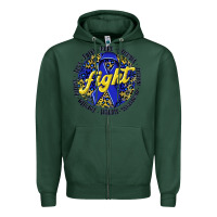 Sports Green fight colorectal cancer Zipper Hoodie - NancyCooperArtShop