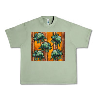 Oil Green dinosaur triceratops Urban Heavy Tee - Artiststas