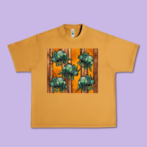 Dinosaur Triceratops Urban Heavy Tee Designed By Artiststas