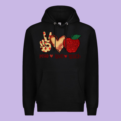 Peace Love Teach Premium Hoodie Designed By Bettercallsaul