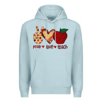 Blue Mist Peace Love Teach Premium Hoodie - Bettercallsaul