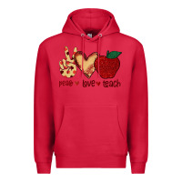 Cardinal Peace Love Teach Premium Hoodie - Bettercallsaul