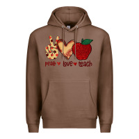 Chestnut Peace Love Teach Premium Hoodie - Bettercallsaul