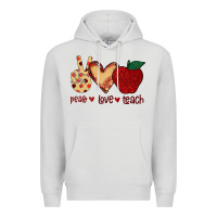 Dove Grey Peace Love Teach Premium Hoodie - Bettercallsaul