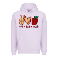 Lilac Peace Love Teach Premium Hoodie - Bettercallsaul