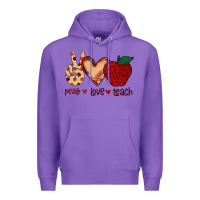 Purple Peace Love Teach Premium Hoodie - Bettercallsaul