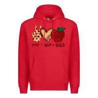Red Peace Love Teach Premium Hoodie - Bettercallsaul