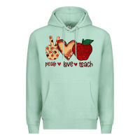 Seafoam Peace Love Teach Premium Hoodie - Bettercallsaul