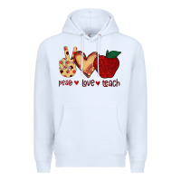 White Peace Love Teach Premium Hoodie - Bettercallsaul