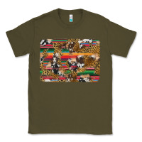 Army Green western serape cowhide and leopard background Classic Tee - Artiststas