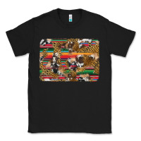 Black western serape cowhide and leopard background Classic Tee - Artiststas