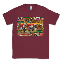 Burgundy western serape cowhide and leopard background Classic Tee - Artiststas