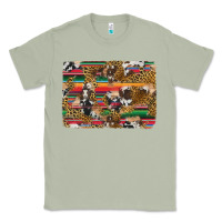 Matcha western serape cowhide and leopard background Classic Tee - Artiststas